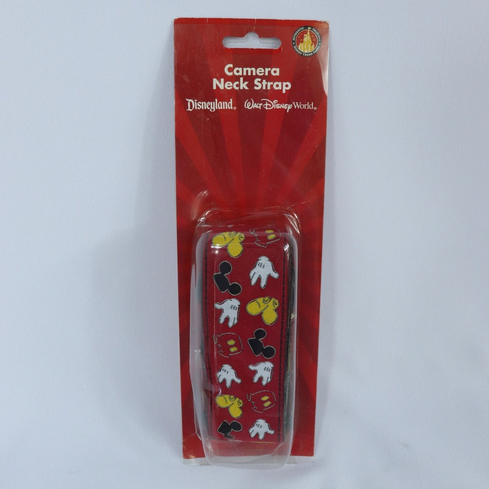 VTG Disney Red Mickey Mouse Camera Neck Strap New in Package
